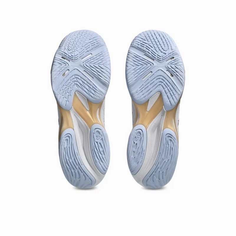 ASICS Netburner Ballistic FF 4 D WIDE Womens Netball Shoes white running shoes foam - filled shoes