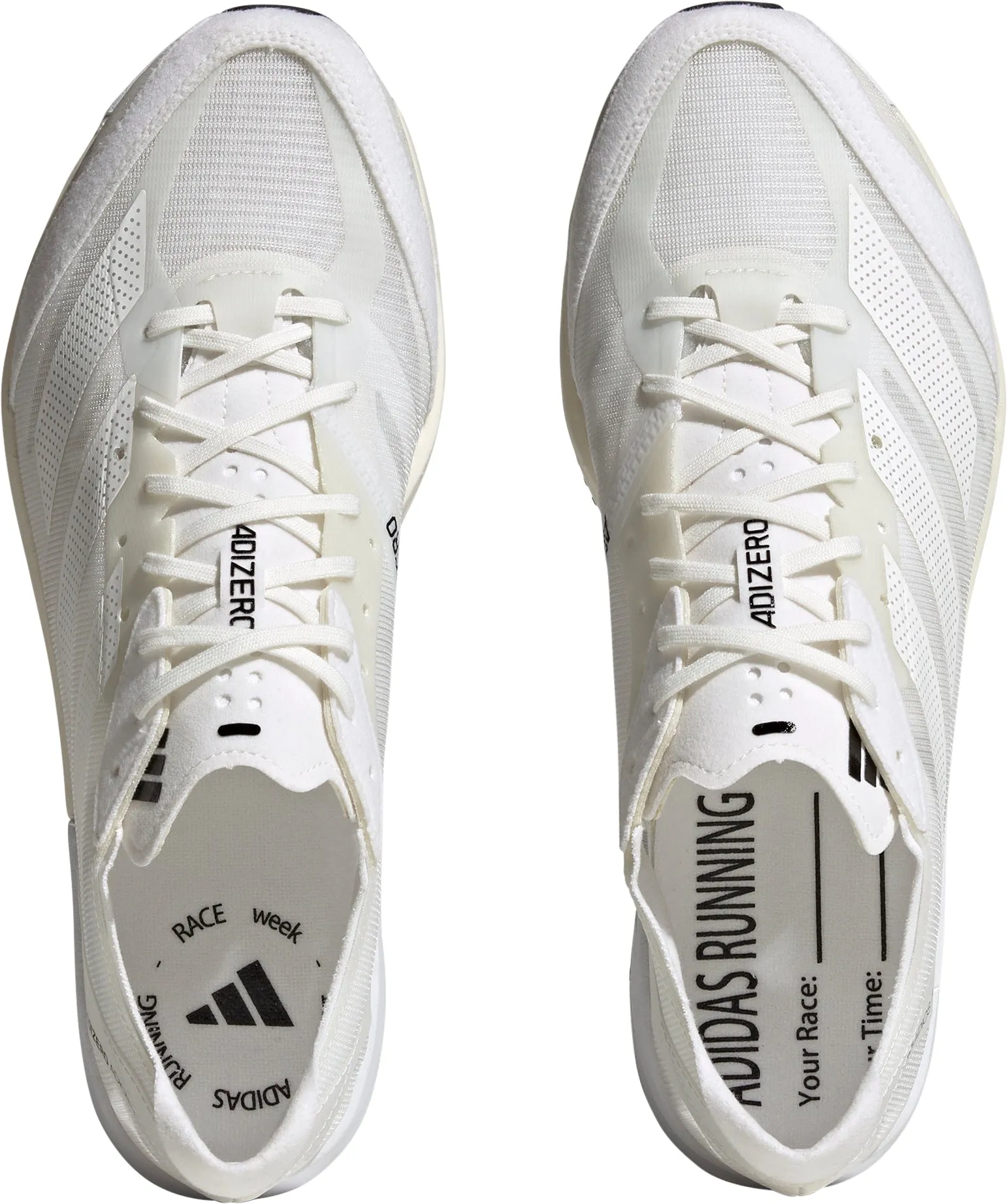 adidas Adizero Adios 7 Mens Running Shoes - White Lace Up Closure Systems