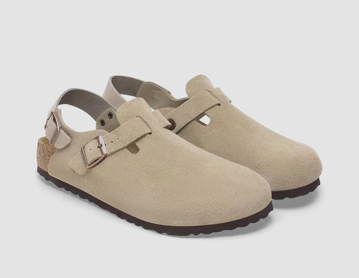 Birkenstock Women's Tokio / Taupe Suede Quick Outing Effortless Walking