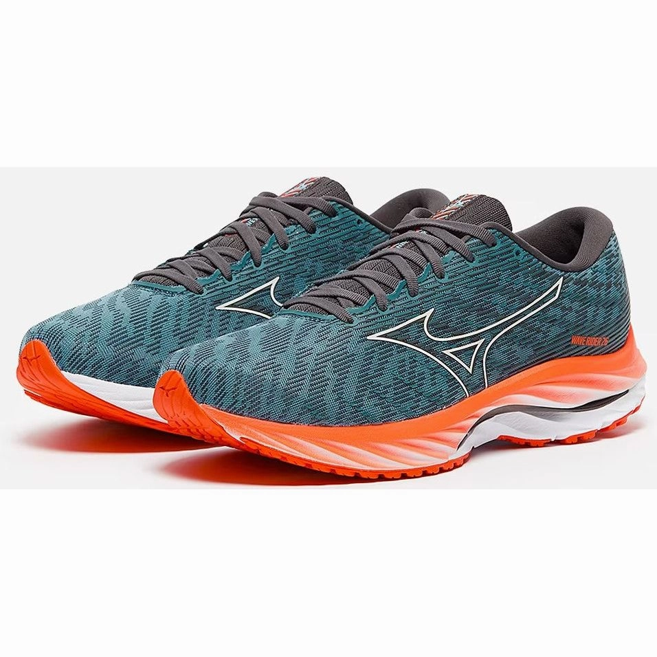 Abrasion Shield Impact Dispersion Layers Mizuno Wave Rider 26 Mens Running Shoes - Blue