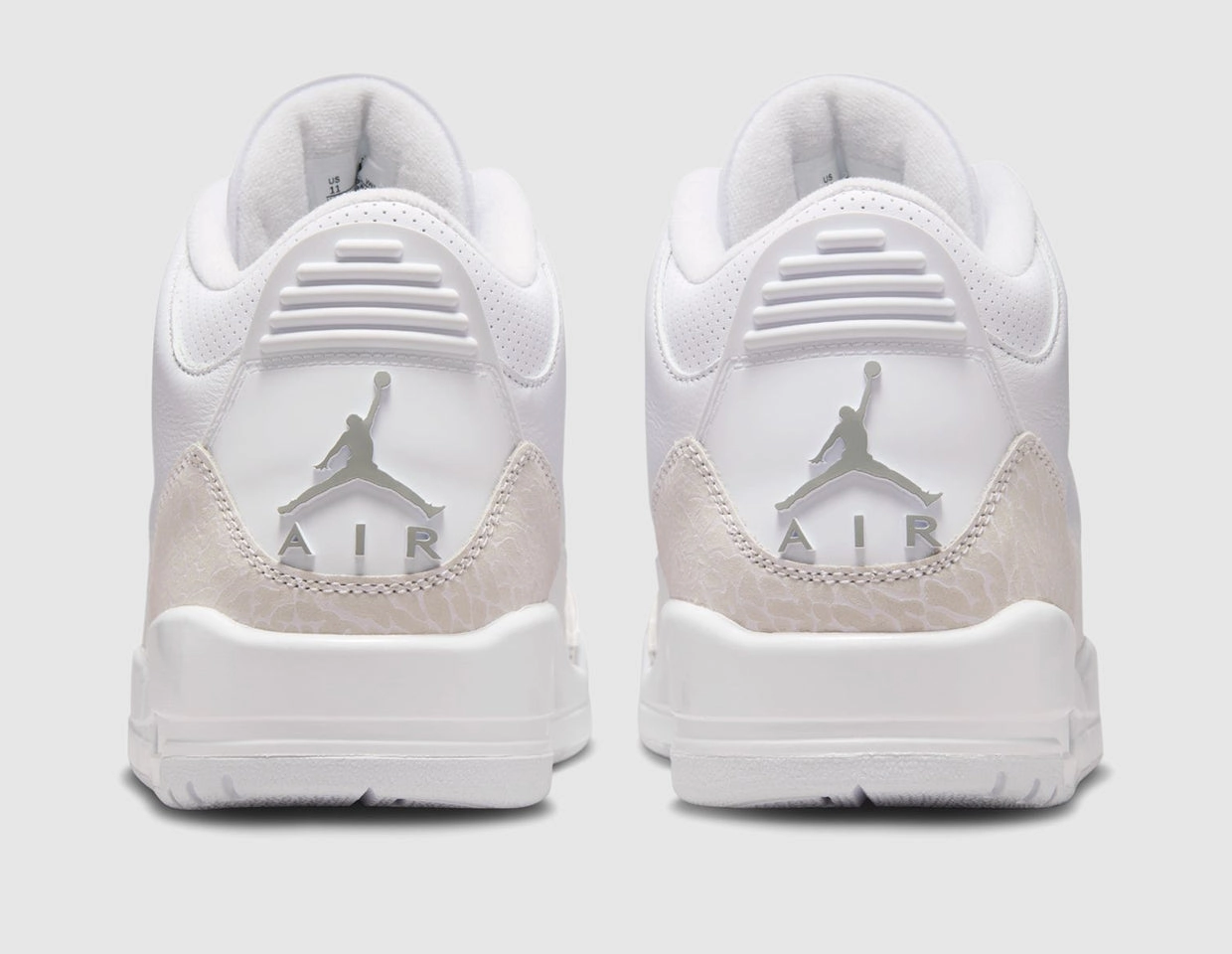 hybrid design Lean Build Jordan 3 Retro White / Metallic Silver - White