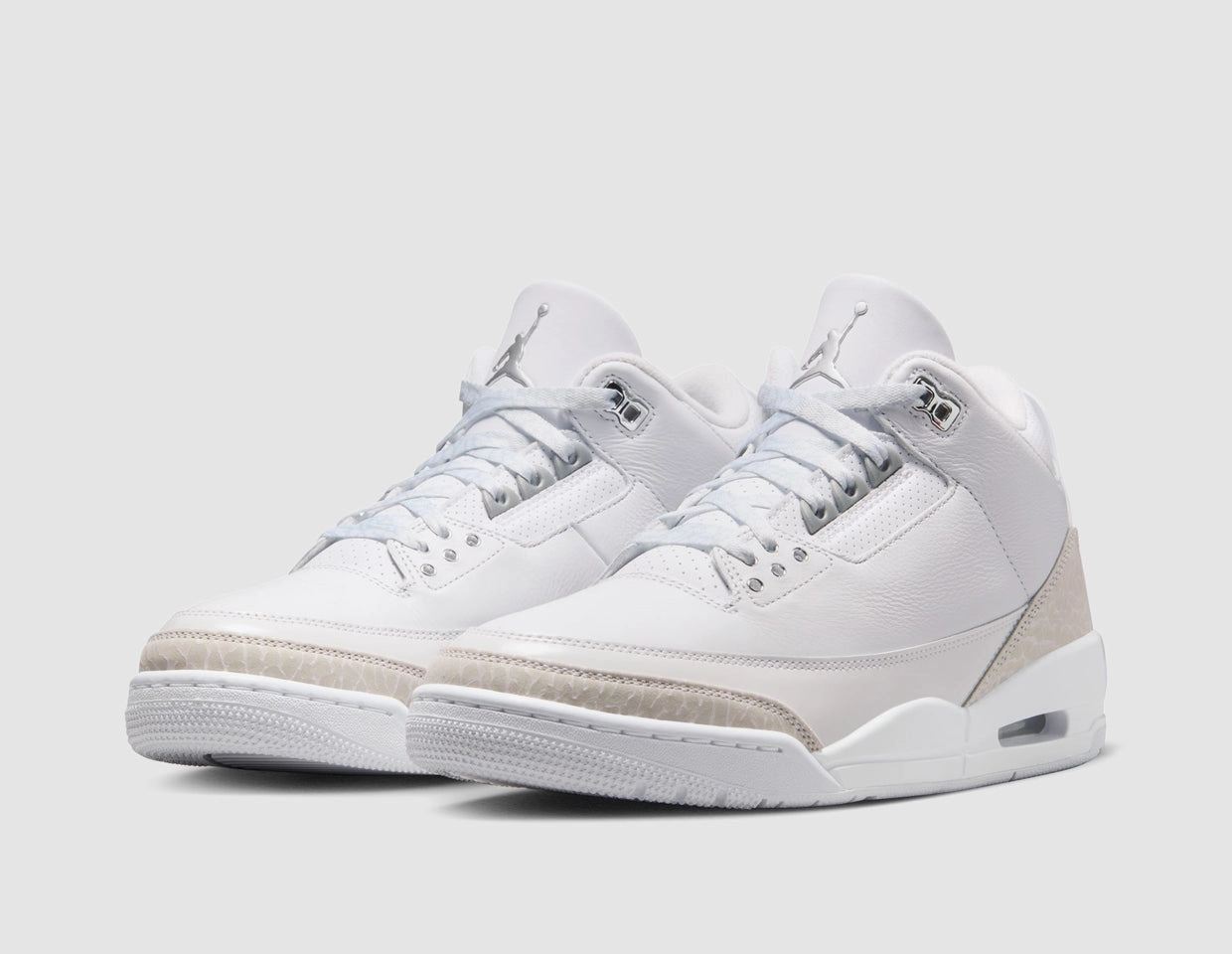 Abrasion Resistant Construction Microfiber Overlays Jordan 3 Retro White / Metallic Silver - White