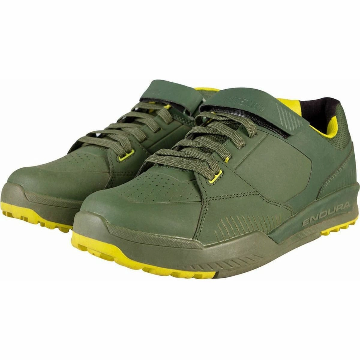 High Top Look Endura MT500 Burner Clipless Mens MTB Cycling Shoes - Green