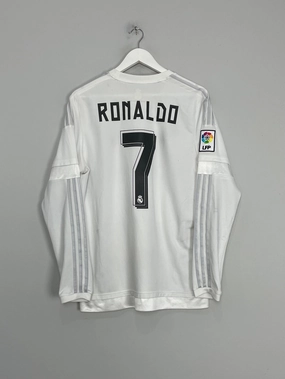 2015/16 REAL MADRID RONALDO #7 L/S HOME SHIRT (L) ADIDAS Modern Cut