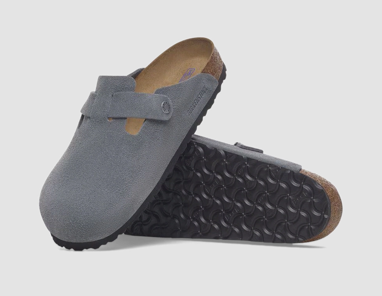 Birkenstock Boston Soft Footbed / Basalt Gray Suede Multi Density