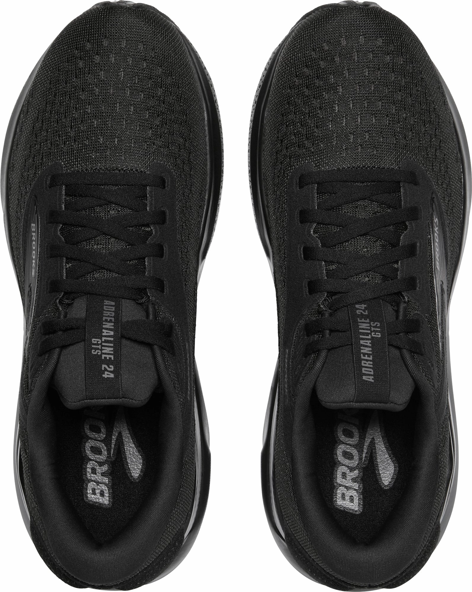 Brooks Adrenaline GTS 24 WIDE FIT Mens Running Shoes - Black Cushioned Collar Padding