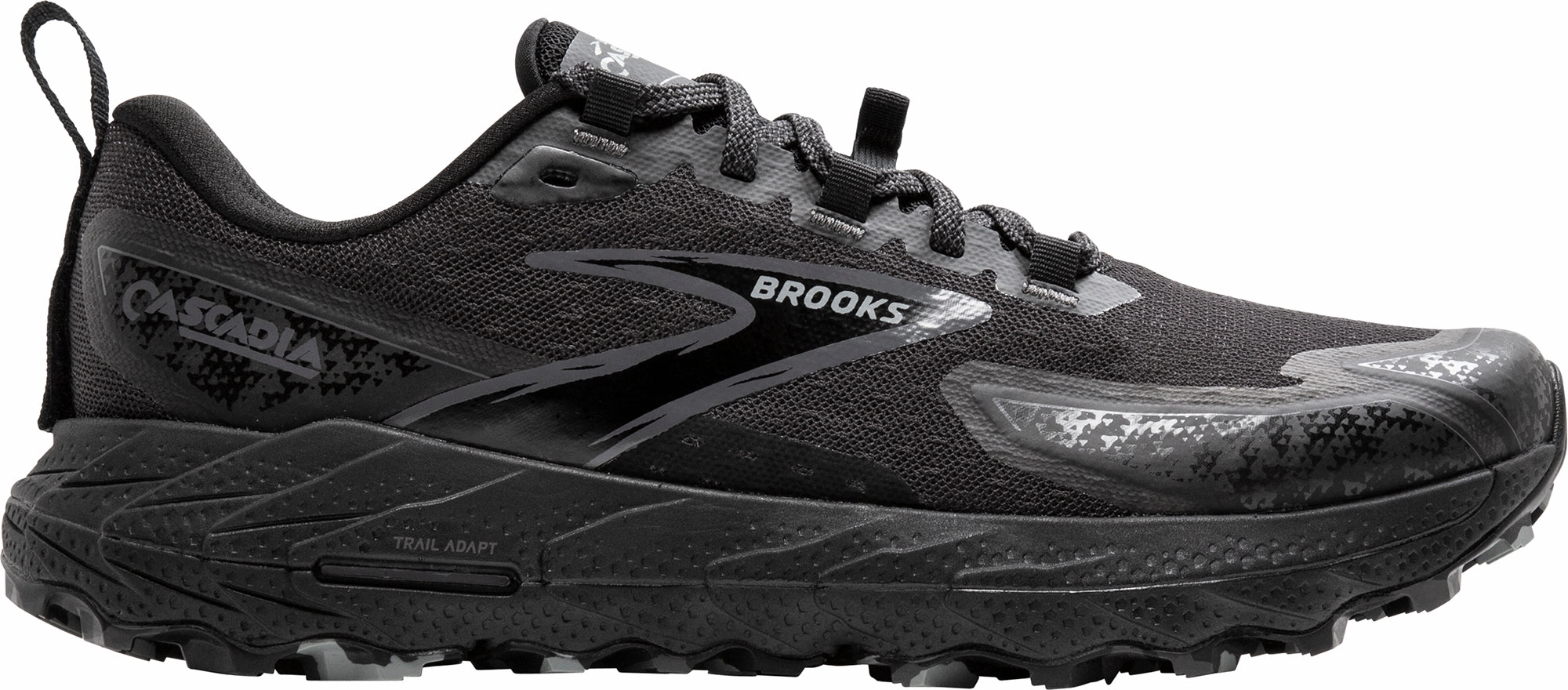 Street traction Soft Sole Brooks Cascadia 18 Womens Trail Running Shoes - Black