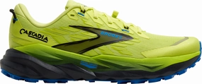 Brooks Cascadia 19 Mens Trail Running Shoes - Green Seam Free Interior Multi-Sport Design