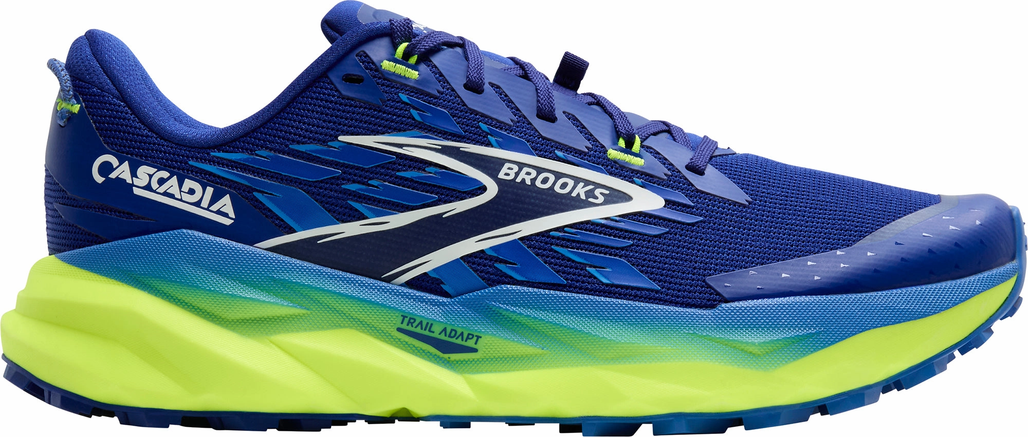 Brooks Cascadia 19 WIDE FIT Mens Trail Running Shoes - Blue Breathable knit