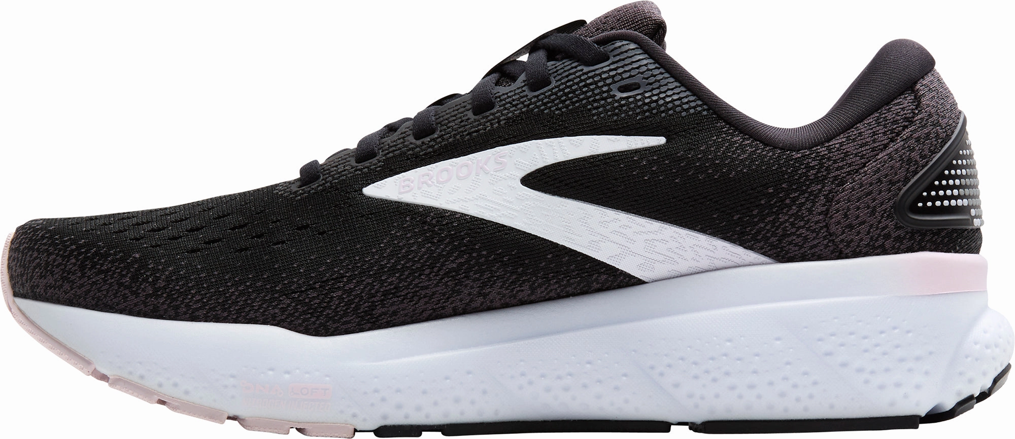 Brooks Ghost 16 Womens Running Shoes - Black Soft Tongue Design