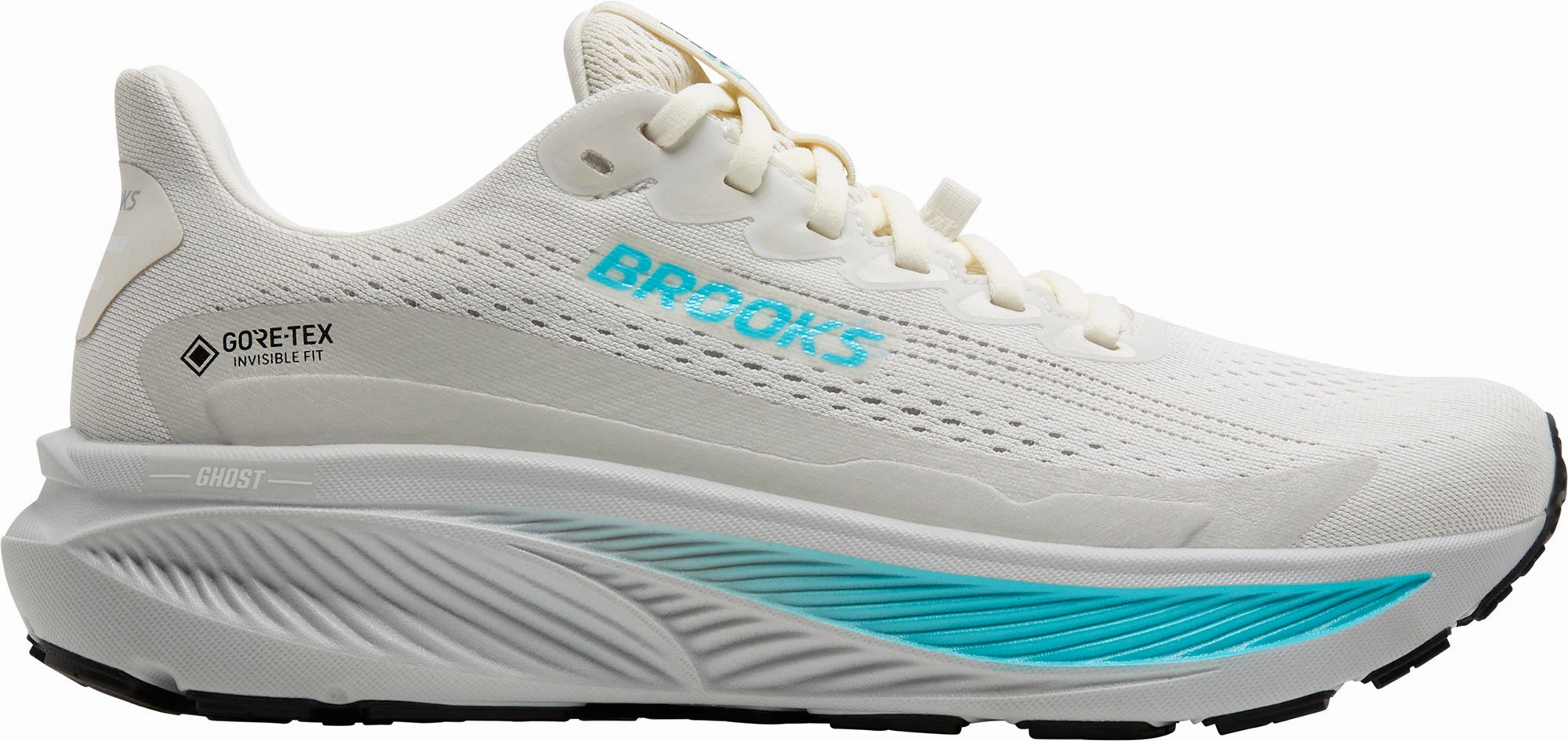 Brooks Ghost 17 GORE-TEX Womens Running Shoes - Cream Performance Fit Woven Textile