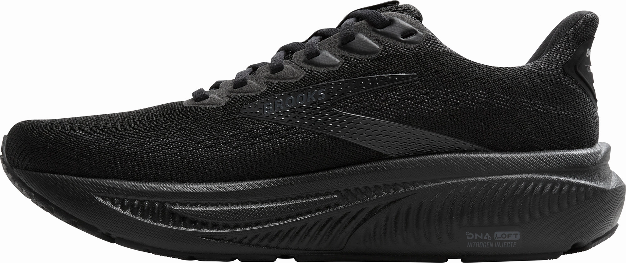 Impact Resistant Cushioning Balanced Curve Brooks Ghost 17 WIDE FIT (2E) Mens Running Shoes - Black