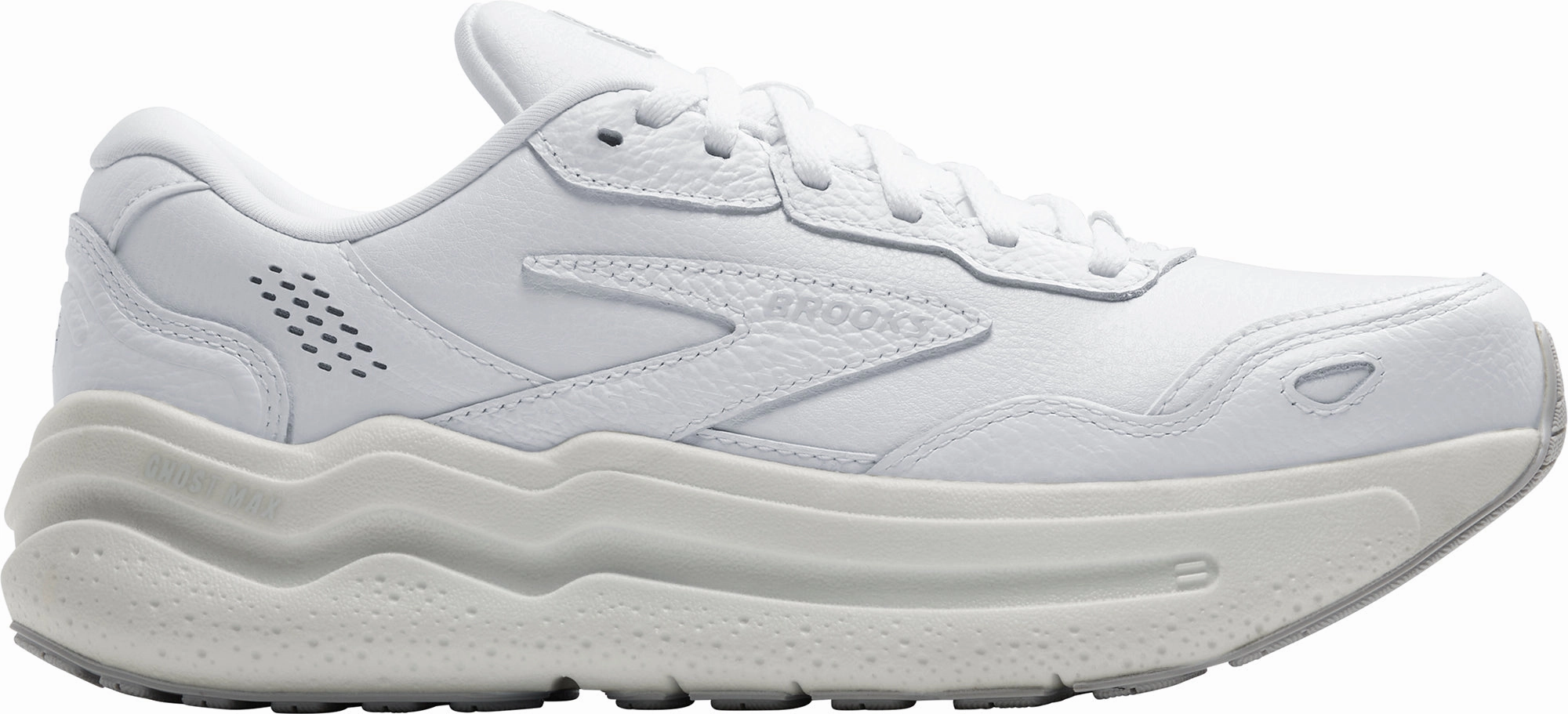 Brooks Ghost Max L Womens Walking Shoes - White Protective Fit Foot Flex