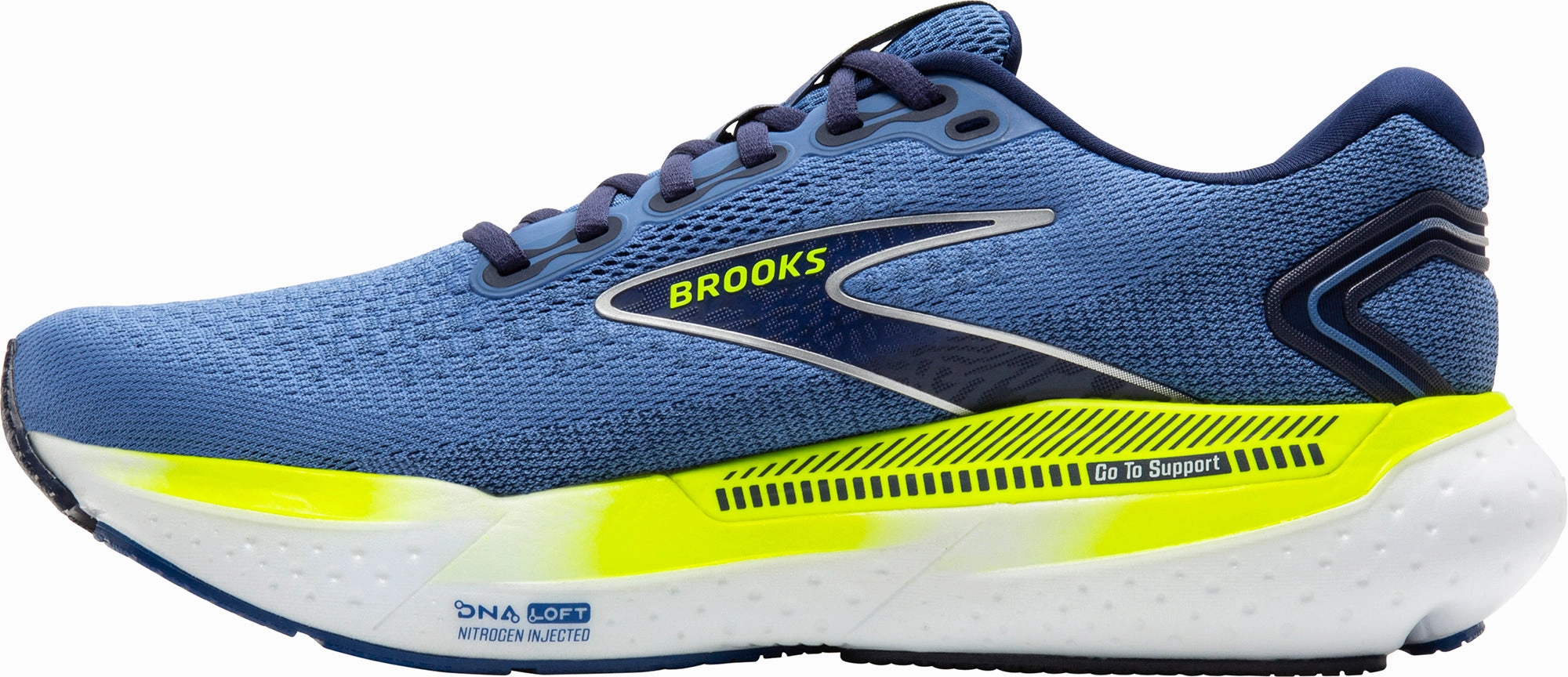 Cloud Support Brooks Glycerin GTS 21 Mens Running Shoes - Blue