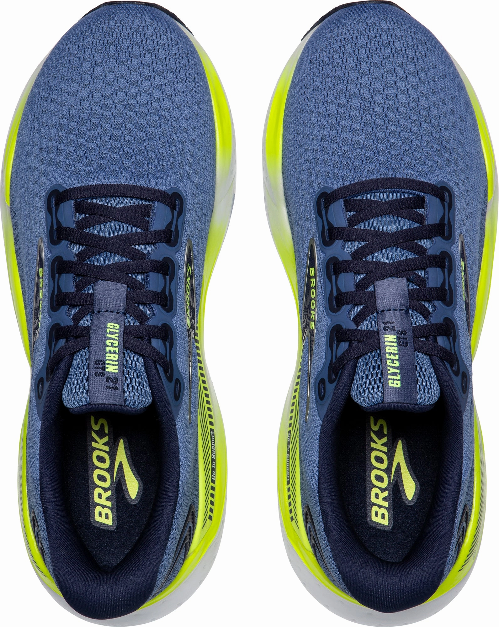Walk Time Thermoplastic Compound Brooks Glycerin GTS 21 Mens Running Shoes - Blue