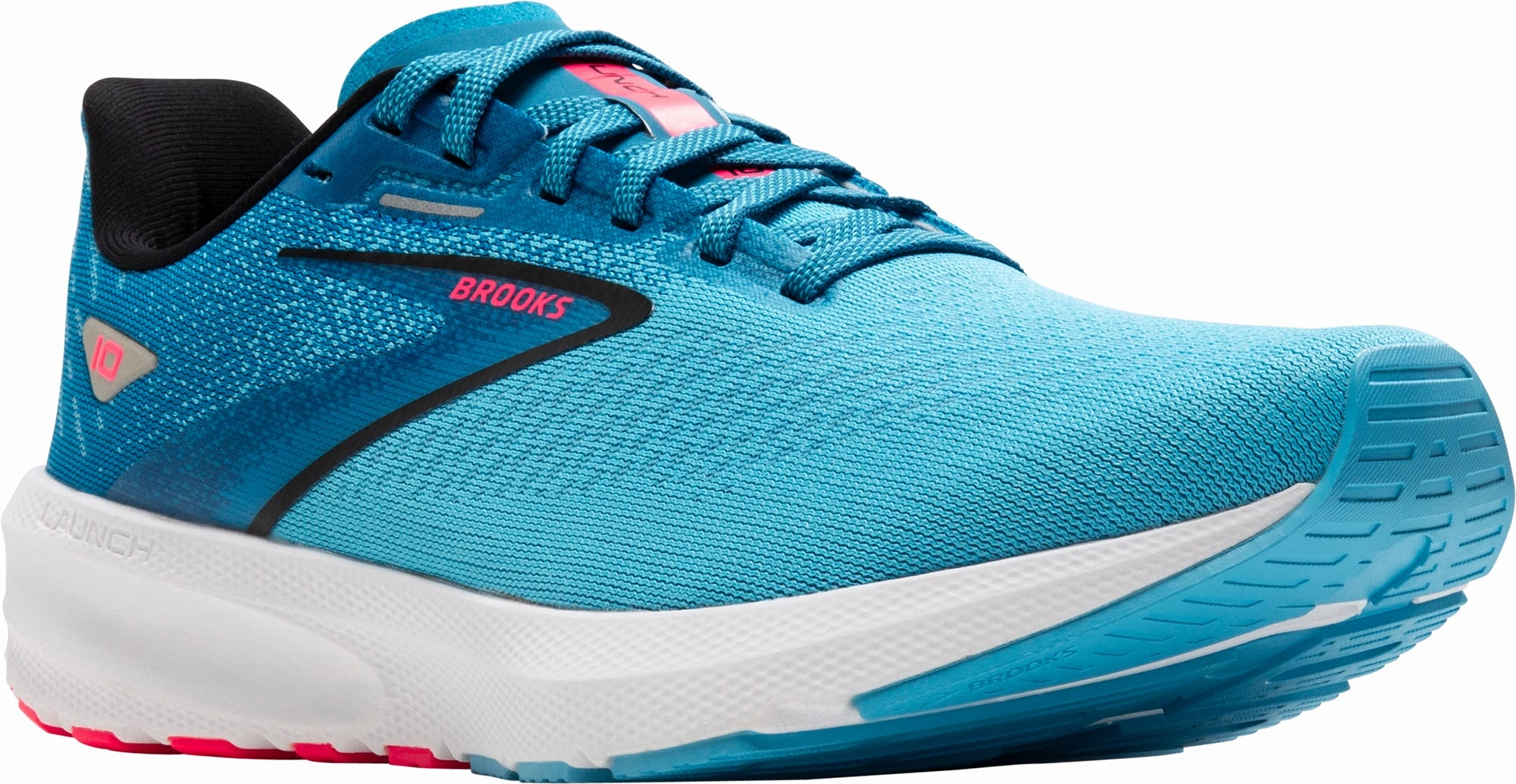 Brooks Launch 10 Womens Running Shoes - Blue Smooth Leather Body Movement