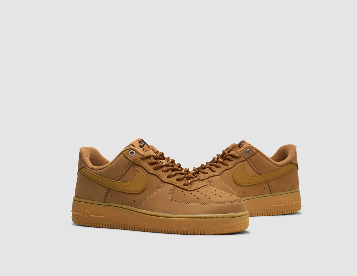 Nike Air Force 1 `07 WB Flax / Gum Light Brown - Black Reinforced Achilles Notch All Day Comfort Engineering