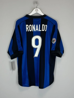 2000/01 INTER MILAN RONALDO #9 *BNWT* HOME SHIRT (L) NIKE Shape Retention Fabric