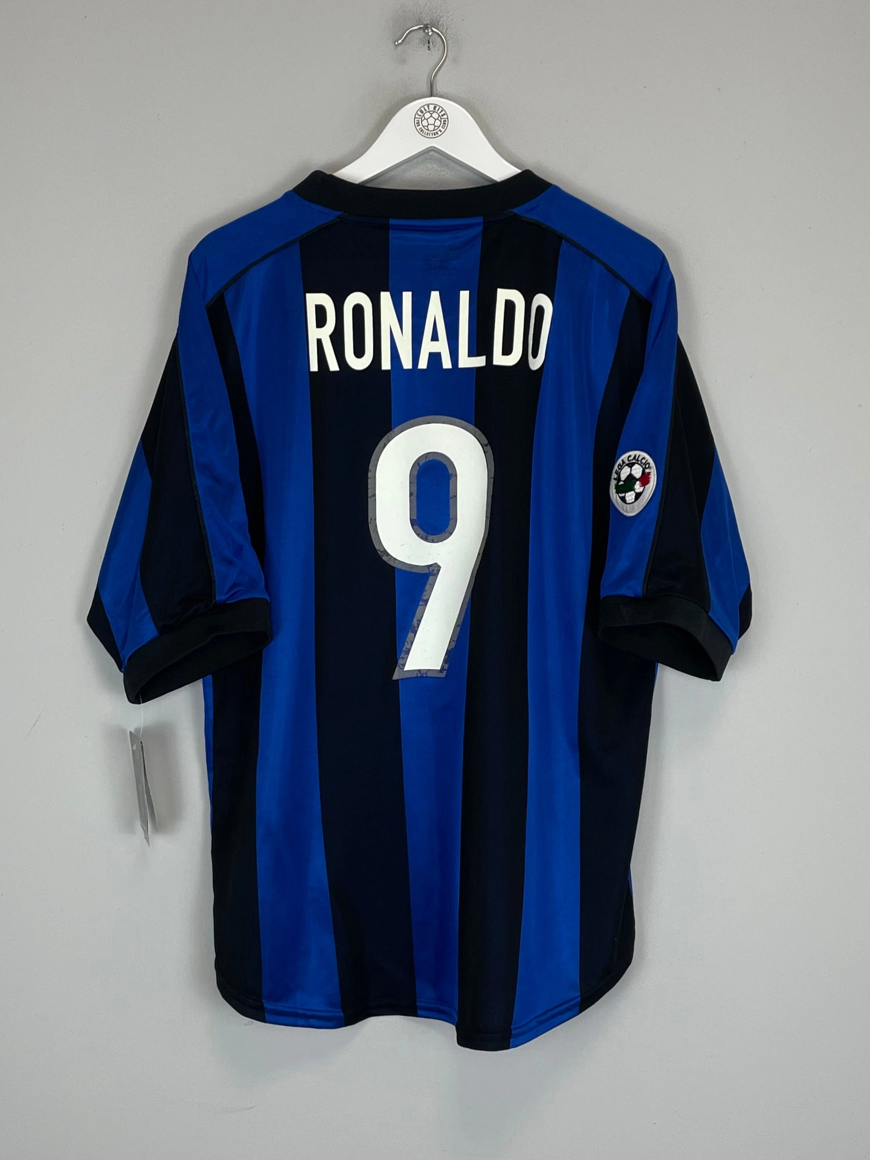 2000/01 INTER MILAN RONALDO #9 *BNWT* HOME SHIRT (L) NIKE Shape Retention Fabric