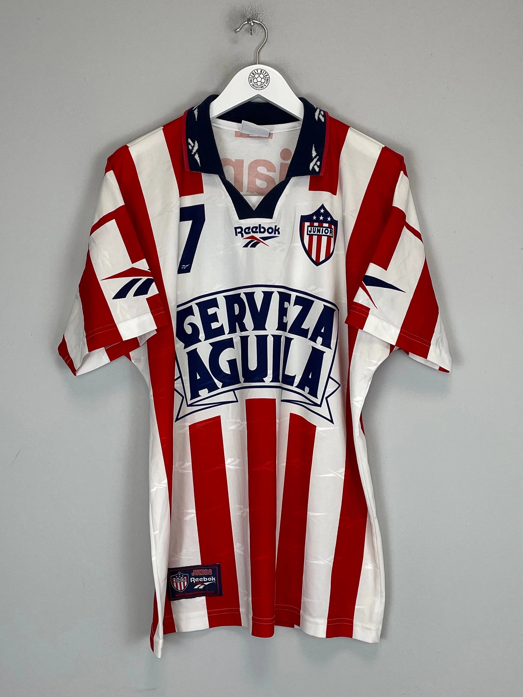 Double Layered Edging 1996/97 ATLETICO JUNIOR #7 HOME SHIRT (M) REEBOK