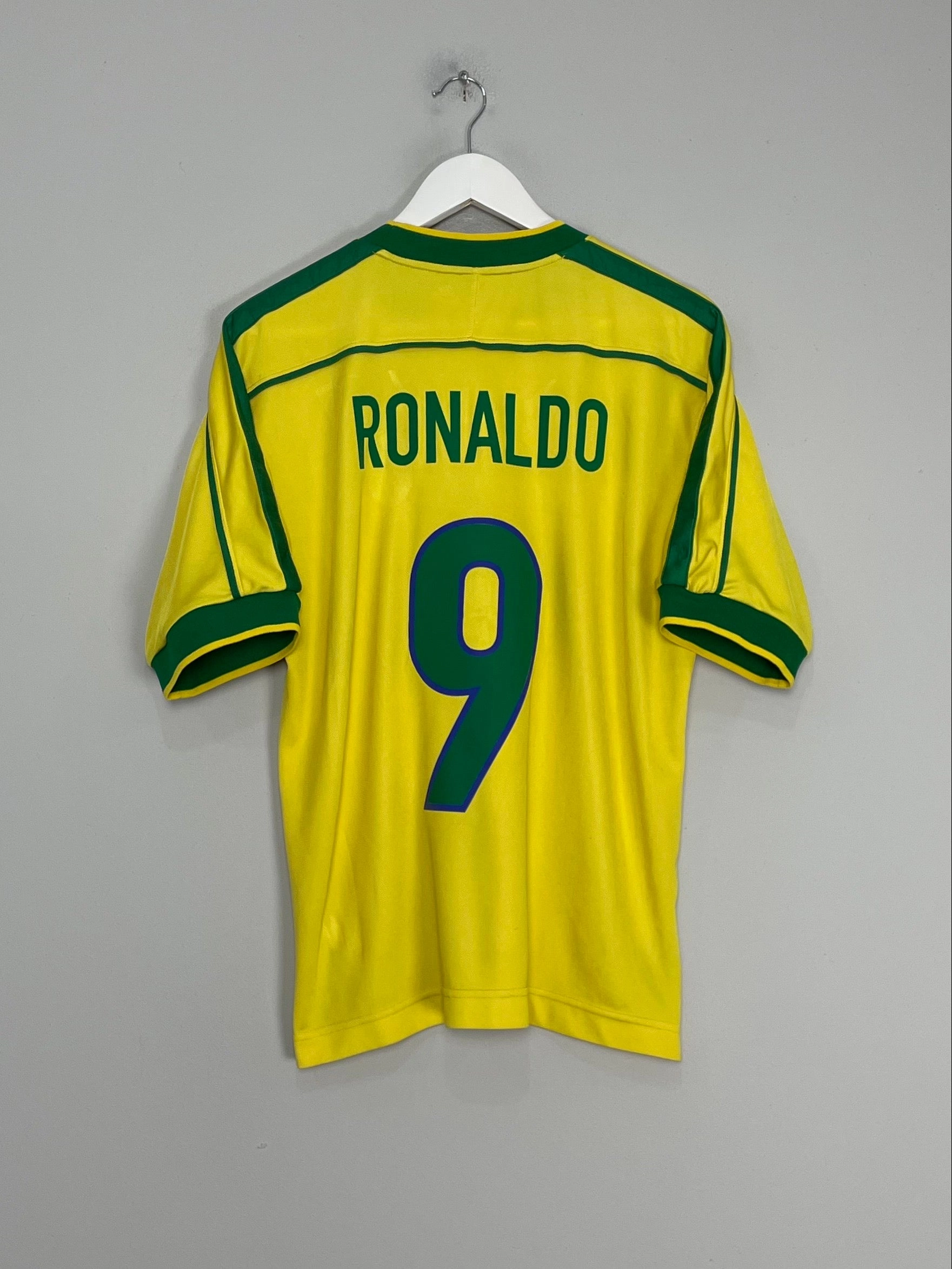 Wind Resistant Barrier 1998/00 BRAZIL RONALDO #9 HOME SHIRT (M) NIKE