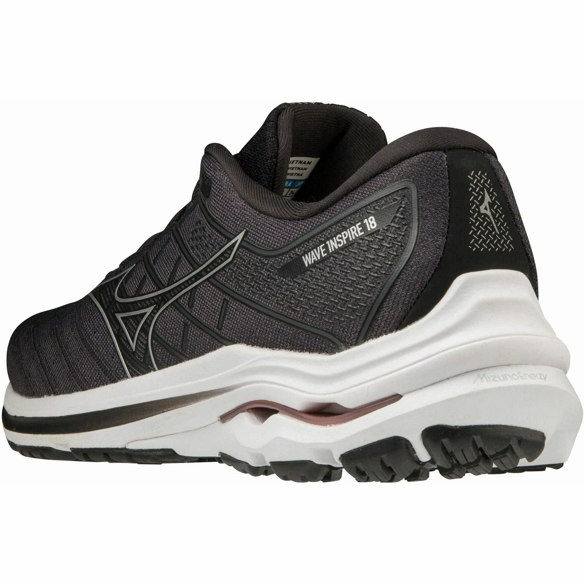 Soft Arch Mizuno Wave Inspire 18 WIDE FIT (D) Womens Running Shoes - Black
