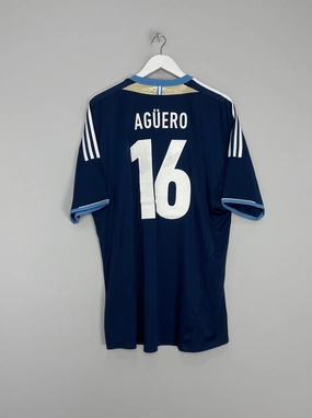 Double Layered Thermal Insulation 2011/12 ARGENTINA AGUERO #16 AWAY SHIRT (XL) ADIDAS