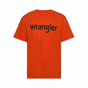Wrangler Men Orange T shirt Sporty and Stylish Everyday Look Wear
