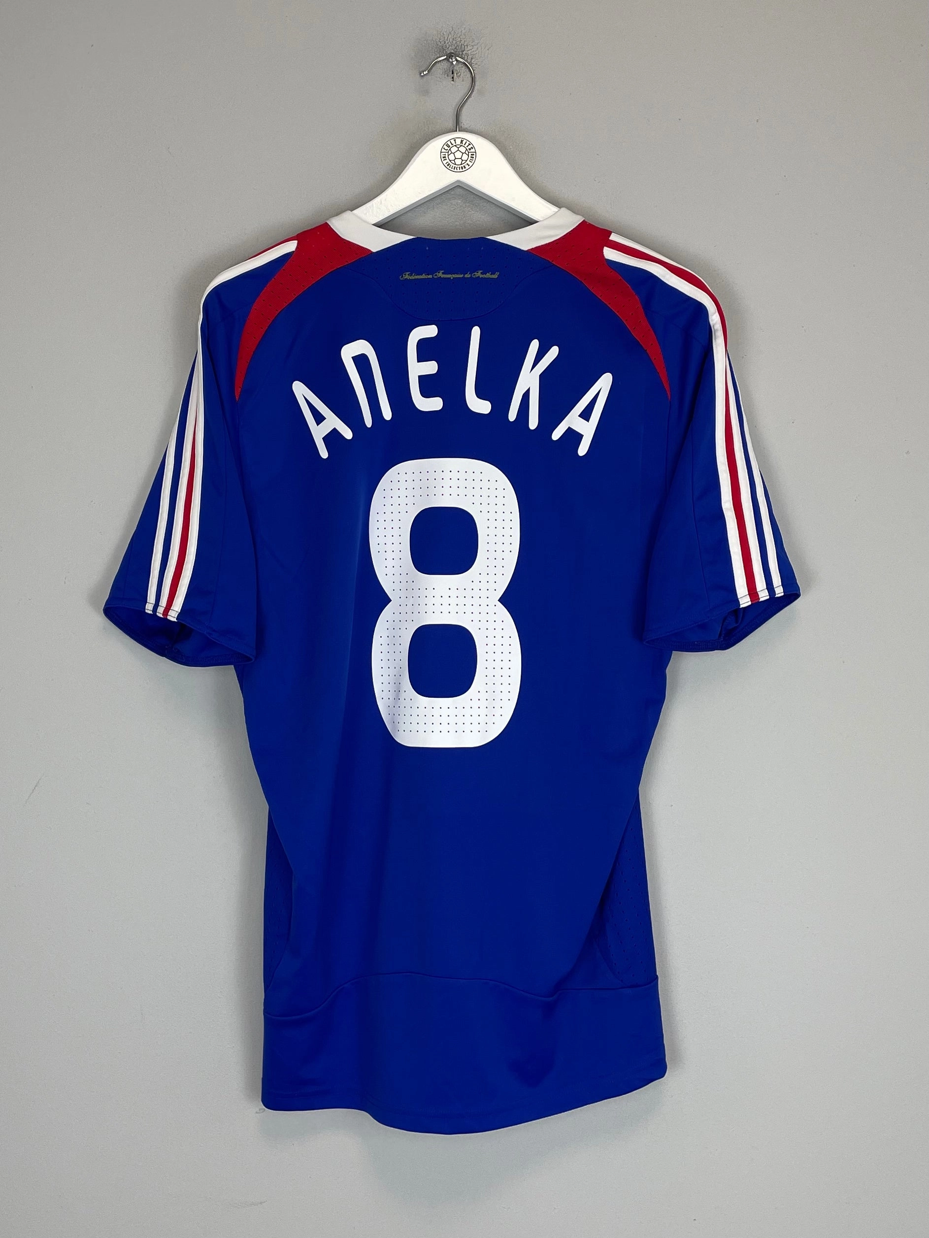 2007/08 FRANCE ANELKA #8 HOME SHIRT (M) ADIDAS Water Repellent Finish Reinforced Shoulder Panels