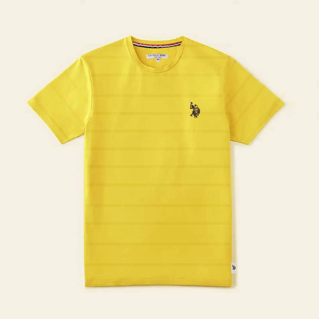 Vegan Practical Design U.S POLO ASSN YELLOW ROUND NECK T SHIRT
