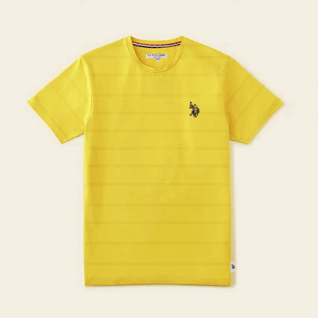 safe for skin U.S POLO ASSN YELLOW ROUND NECK T SHIRT