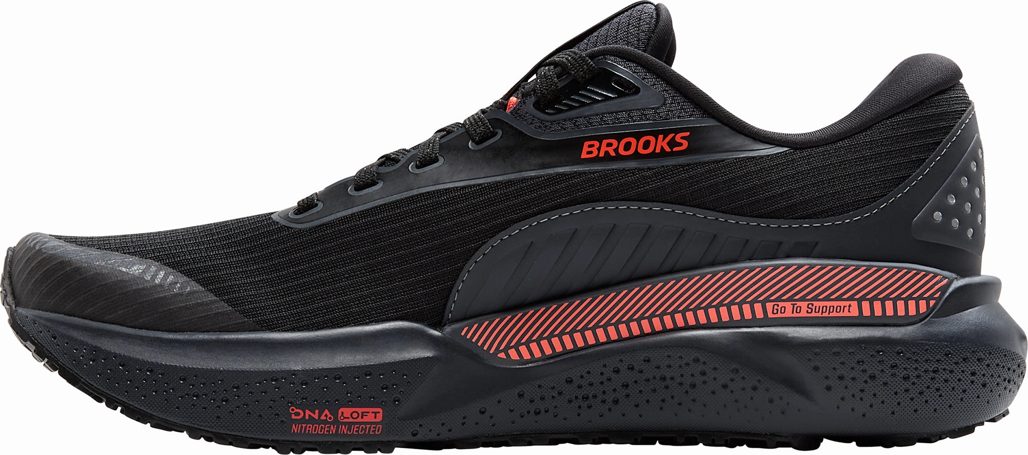 Elastic Collar Brooks Adrenaline GTS 24 Weatherized Womens Running Shoes - Black