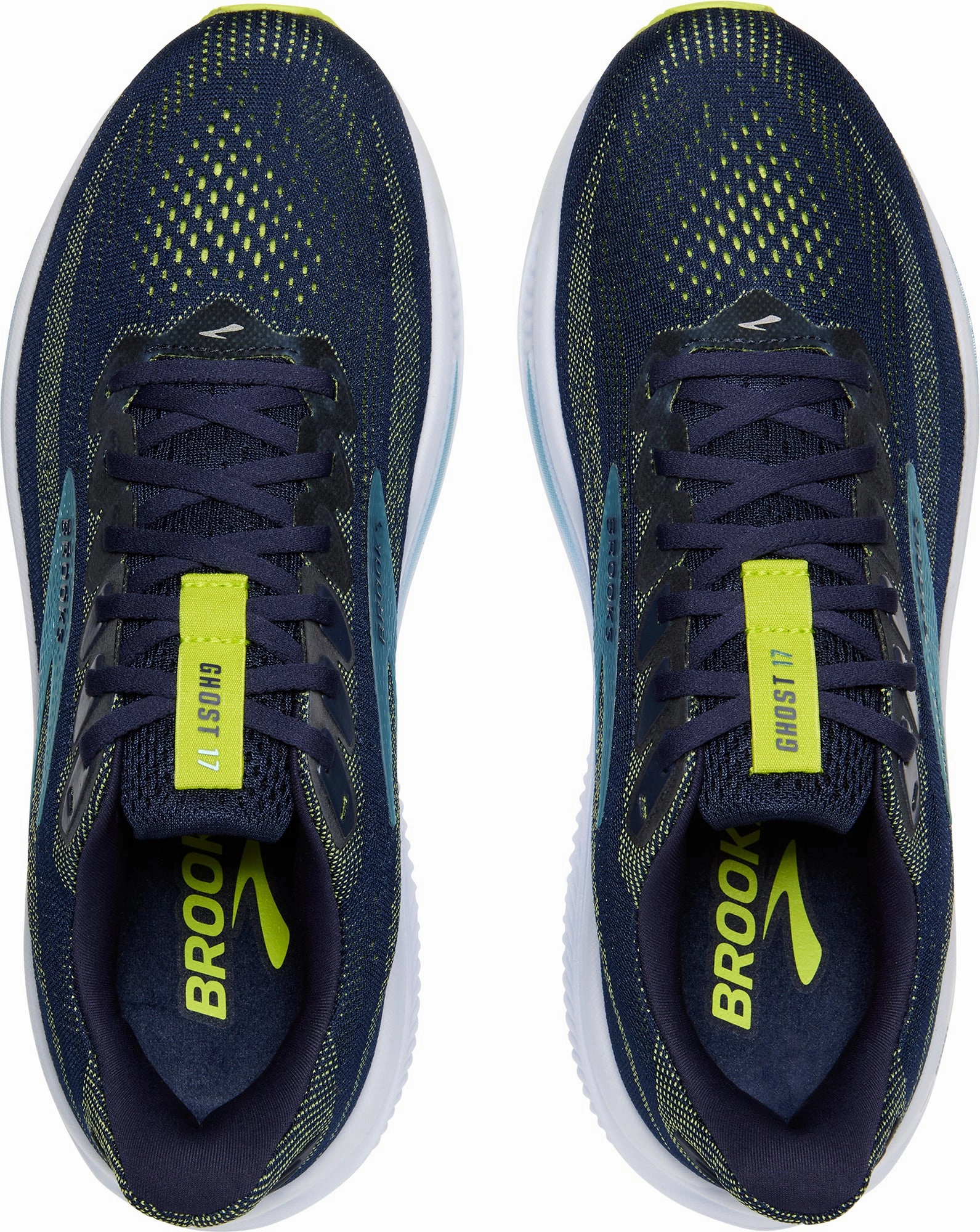 Breathable TPU Brooks Ghost 17 WIDE FIT (2E) Mens Running Shoes - Blue