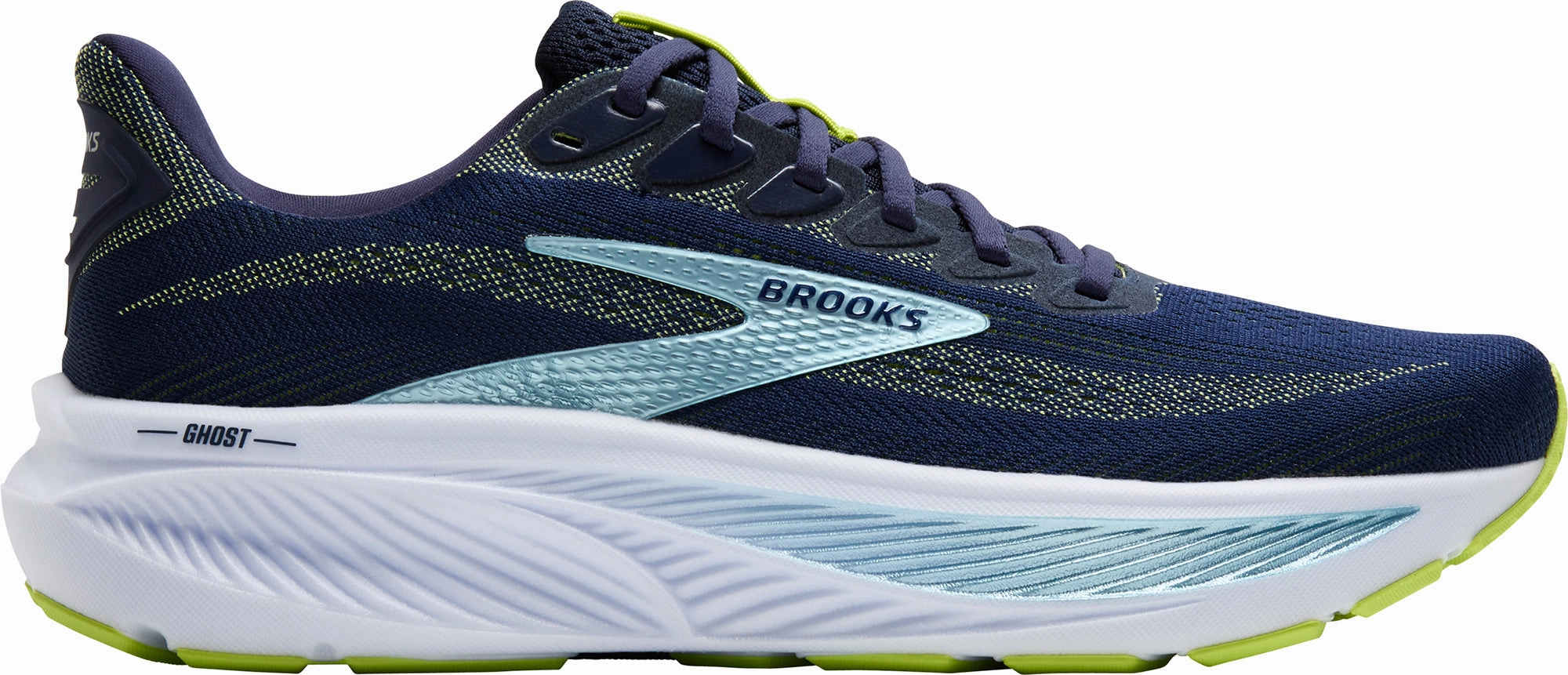 Brooks Ghost 17 WIDE FIT (2E) Mens Running Shoes - Blue Gel Cushioning No Effort