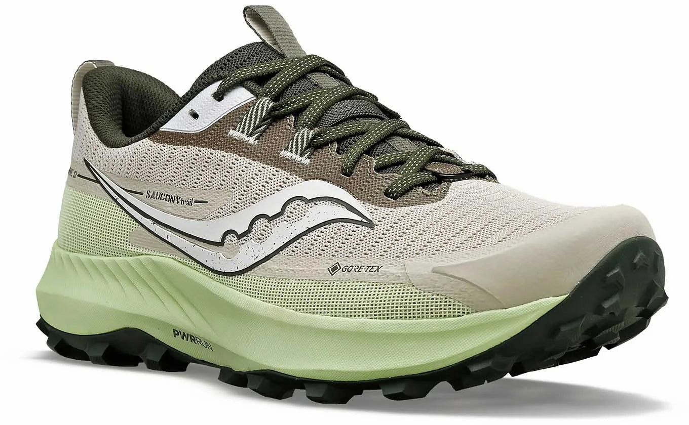 Flexible Material Saucony Peregrine 13 GORE-TEX Mens Trail Running Shoes - Brown