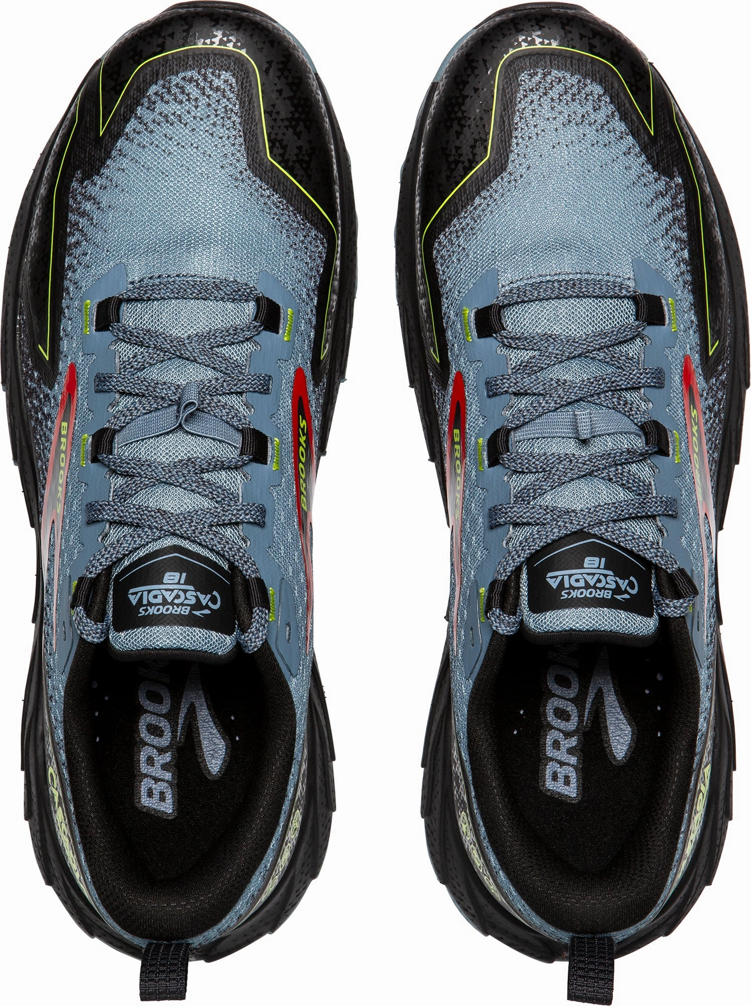 Brooks Cascadia 18 Mens Trail Running Shoes - Blue Comfortable Heel Pressure Dispersing Footbed