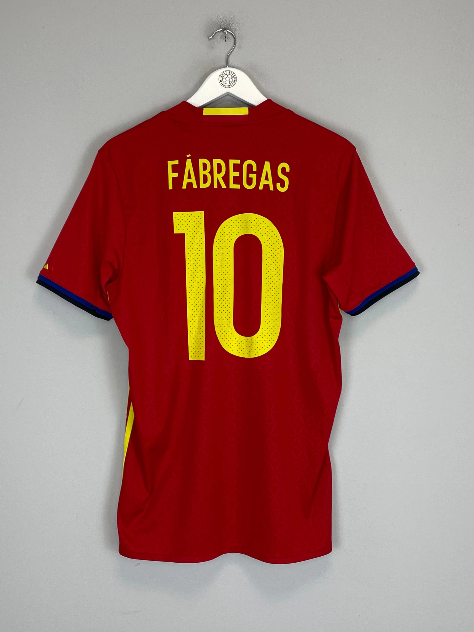 2016/17 SPAIN FABREGAS #10 HOME SHIRT (L) ADIDAS Quick Release Hem Elastic Cuff Retention