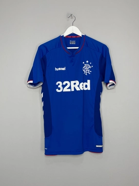 2018/19 RANGERS HOME SHIRT (M) HUMMEL Flexible Collar System