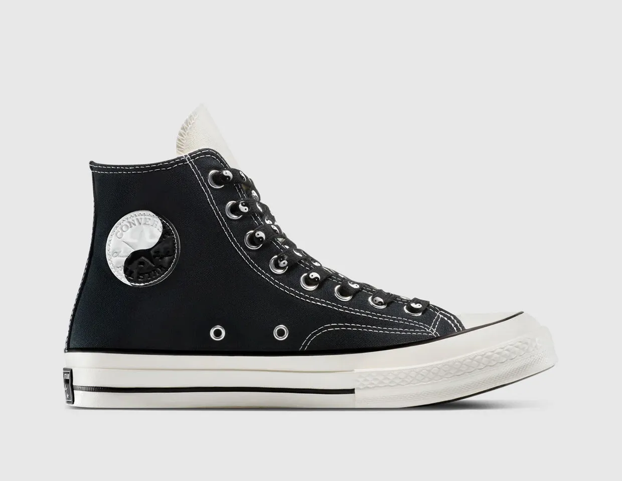 Converse Chuck 70 Hi All Star Yin-Yang Black / Egret Stretch Knit open - toe shoes