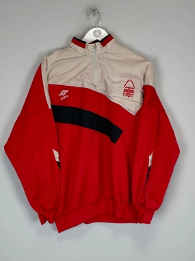 1991/93 NOTTINGHAM FOREST 1/4 ZIP TRAINING TOP (M) UMBRO Sublimation Ready Fabric