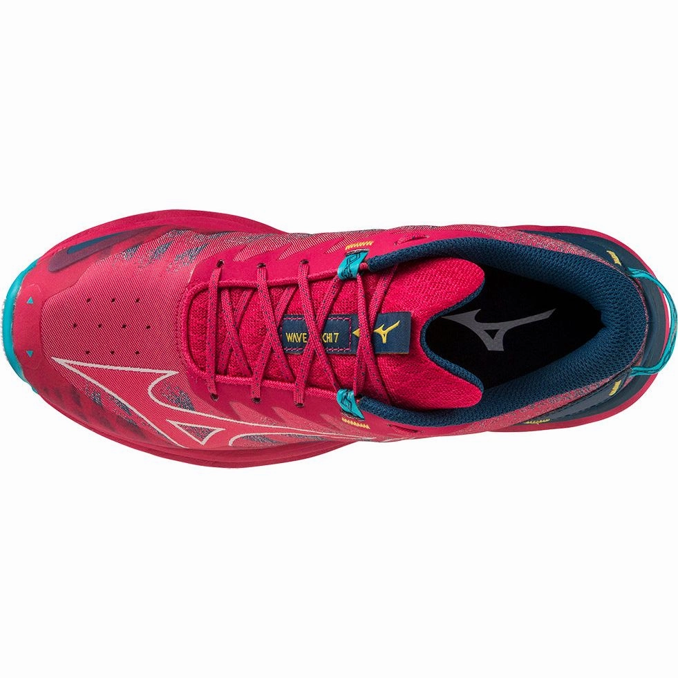 Mizuno Wave Daichi 7 Womens Trail Running Shoes - Red Rubberized Outsole