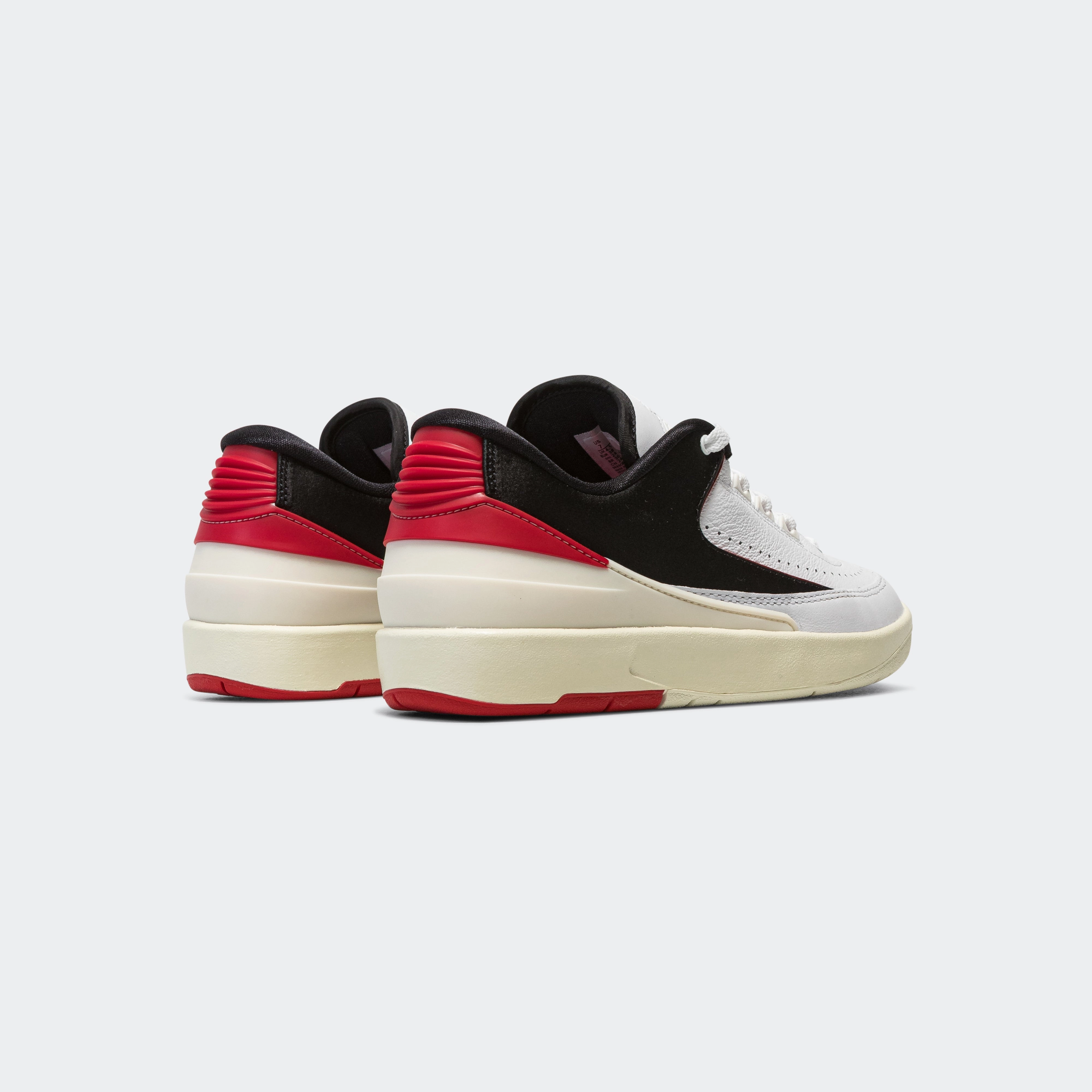 Womens Air Jordan 2 Retro Low - White/University Red-Black-Coconut Milk Modern Walk Impact Resistant Heel Cup