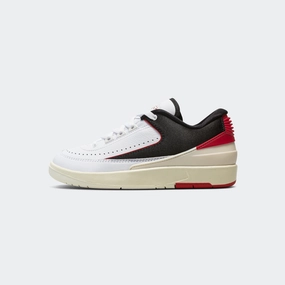 Womens Air Jordan 2 Retro Low - White/University Red-Black-Coconut Milk Elastic laces Non Irritating Stitching