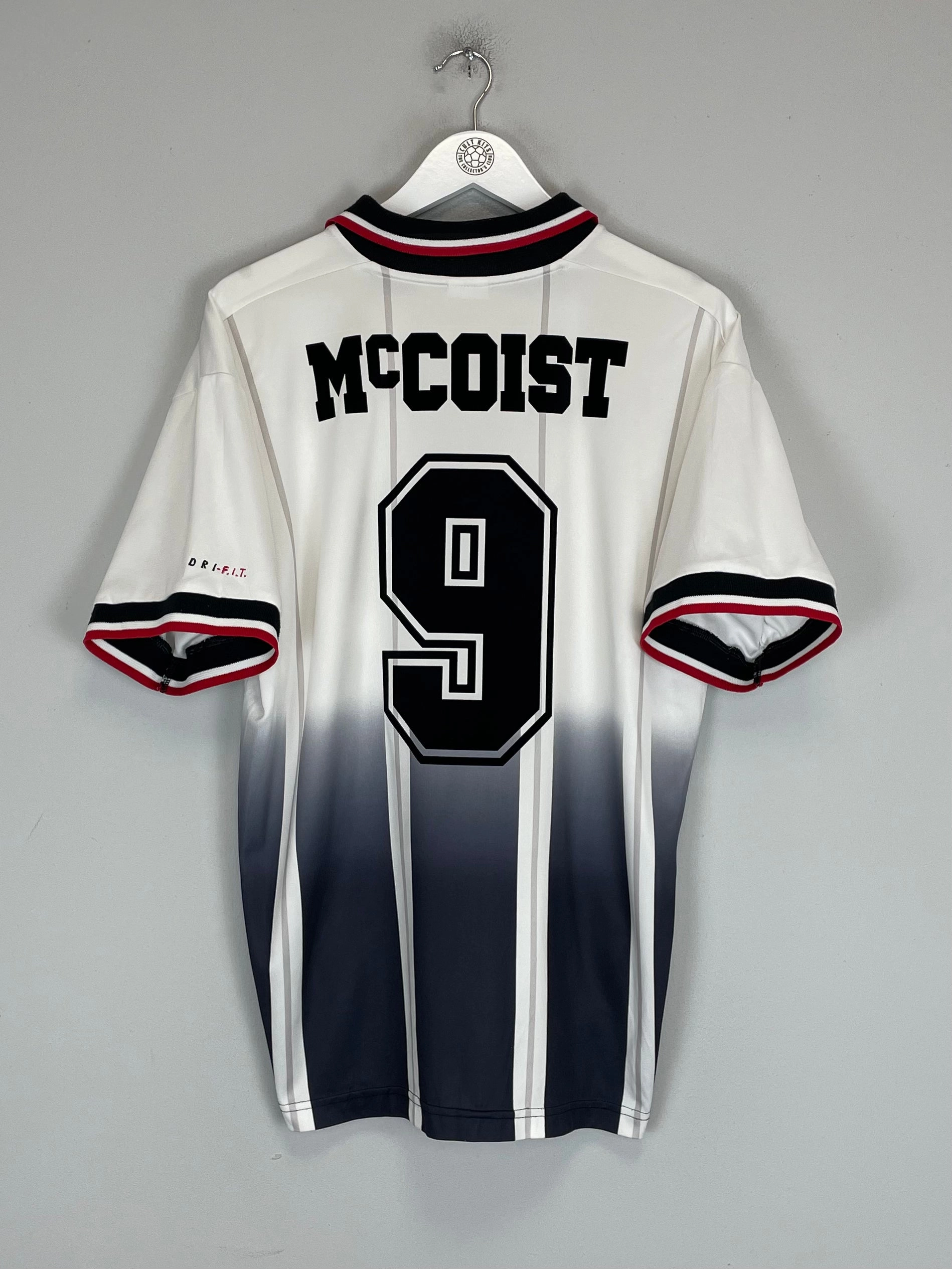 1997/99 RANGERS MCCOIST #9 AWAY SHIRT (L) NIKE Quick Drying Airflow Enhancing Texture