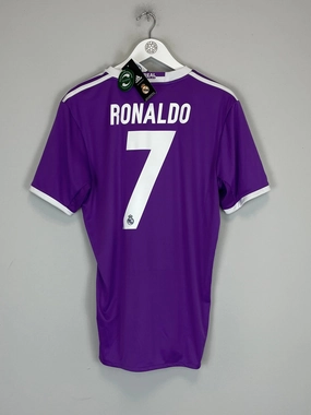 Smooth Surface Finish Reinforced Shoulders 2016/17 REAL MADRID RONALDO #7 *BNWT* AWAY SHIRT (M) ADIDAS