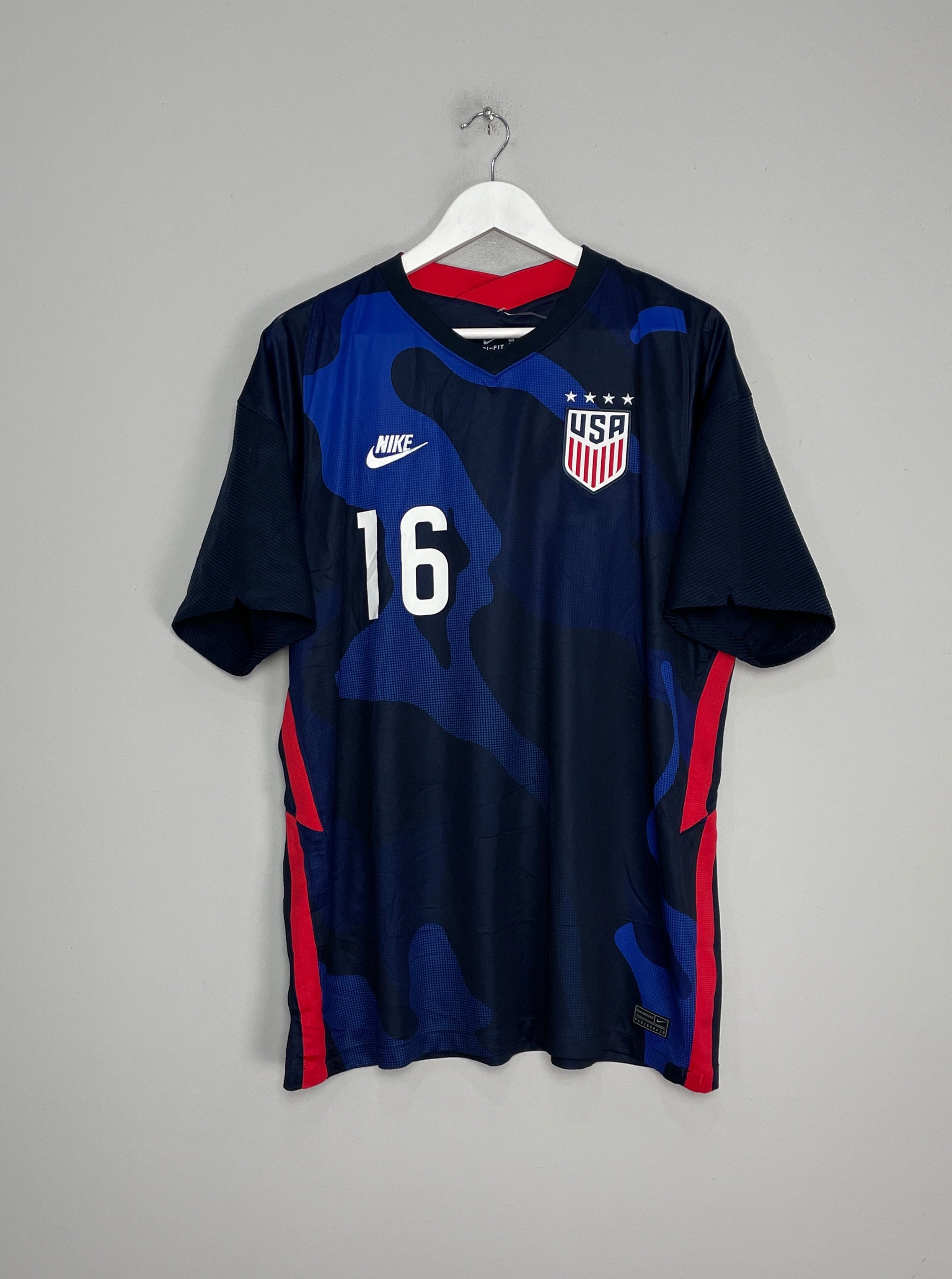 2020/21 USA WOMENS LAVELLE #16 AWAY SHIRT (XL) NIKE Reflective Detail Ribbed Collar Style