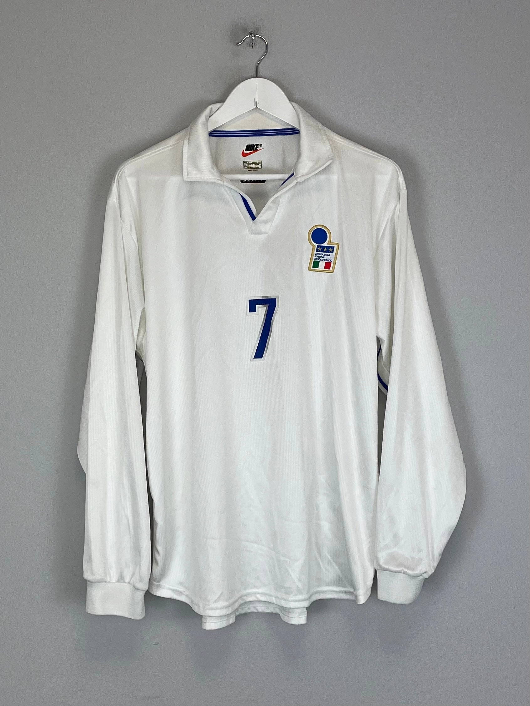 Eco Friendly Blend 1997/98 ITALY #7 L/S *PLAYER ISSUE* AWAY SHIRT (L) NIKE
