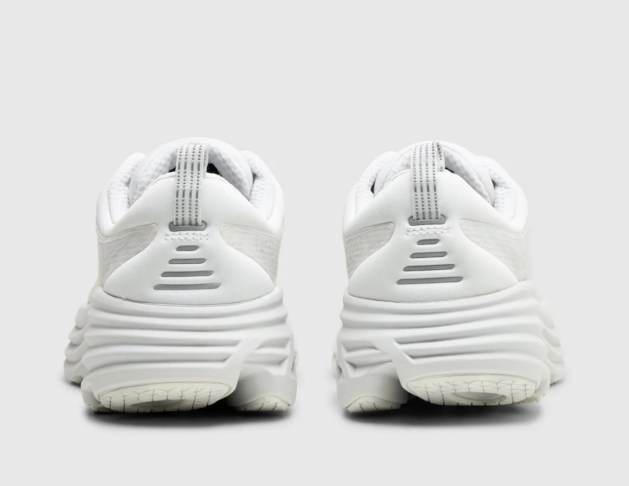 Hoka Bondi 8 TS Caged White / Silver amateur runner's shoe choice