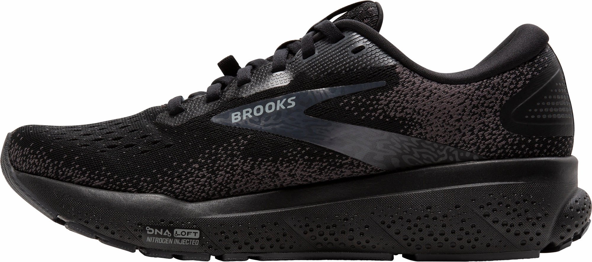 Brooks Ghost 16 GORE-TEX Womens Running Shoes - Black Recycled Synthetic Upper Stability frame