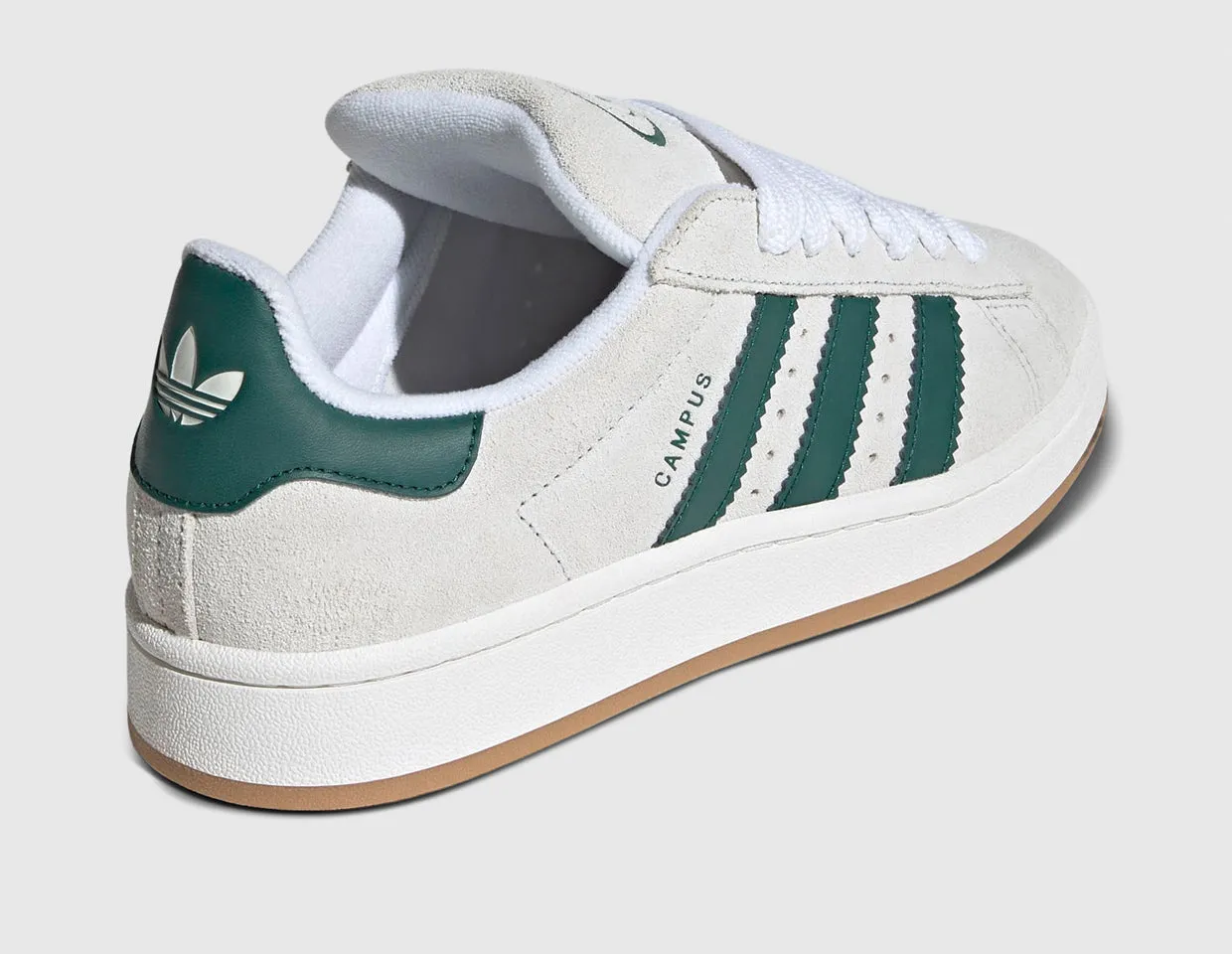 adidas Originals Women's Campus 00s Crystal White / Core White - Collegiate Green Directional Flex Grooves Extended Support